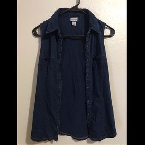 Navy button up